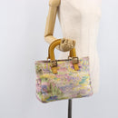 FENDI Hand Bag Canvas Yellow Gold Auth 211760V-23