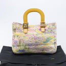 FENDI Hand Bag Canvas Yellow Gold Auth 211760V-24