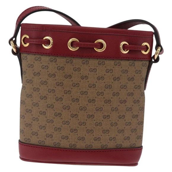 GUCCI Micro GG Supreme Fujiko Pro Shoulder Bag PVC Beige 647801 Auth 211761M