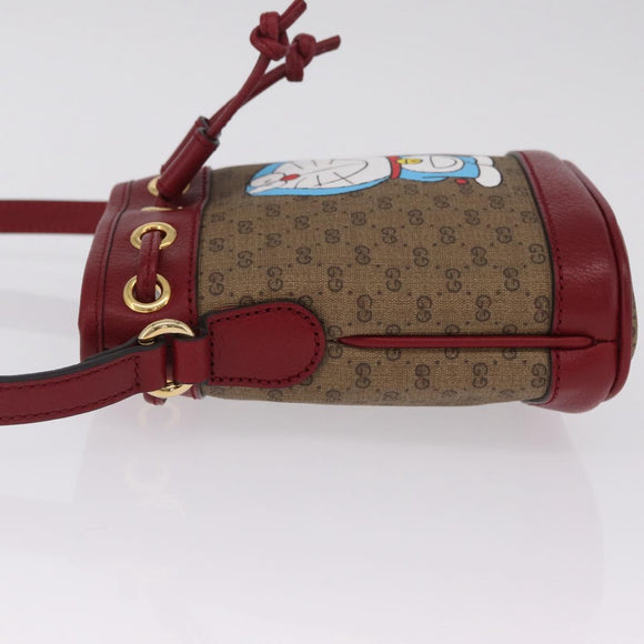 GUCCI Micro GG Supreme Fujiko Pro Shoulder Bag PVC Beige 647801 Auth 211761M