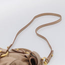Miu Miu Hand Bag Vitellolux 2way Brown Gold Auth 211764V-10