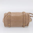 Miu Miu Hand Bag Vitellolux 2way Brown Gold Auth 211764V-11