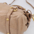 Miu Miu Hand Bag Vitellolux 2way Brown Gold Auth 211764V-12