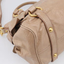Miu Miu Hand Bag Vitellolux 2way Brown Gold Auth 211764V-13