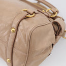 Miu Miu Hand Bag Vitellolux 2way Brown Gold Auth 211764V-14