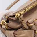 Miu Miu Hand Bag Vitellolux 2way Brown Gold Auth 211764V-16