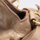 Miu Miu Hand Bag Vitellolux 2way Brown Gold Auth 211764V-19