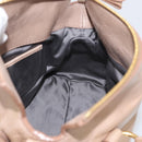 Miu Miu Hand Bag Vitellolux 2way Brown Gold Auth 211764V-22