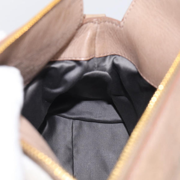 Miu Miu Hand Bag Vitellolux 2way Brown Gold Auth 211764V