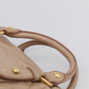 Miu Miu Hand Bag Vitellolux 2way Brown Gold Auth 211764V-8