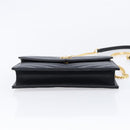 Saint Laurent Cassandra Chain Shoulder Bag Leather Black 742920 Auth 211767M-10