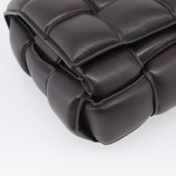 Bottega Veneta MAXI INTRECCIATO Padded Cassette Leather Dark Brown Auth 211776M