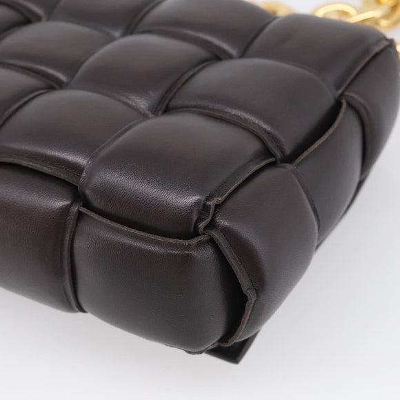 Bottega Veneta MAXI INTRECCIATO Padded Cassette Leather Dark Brown Auth 211776M