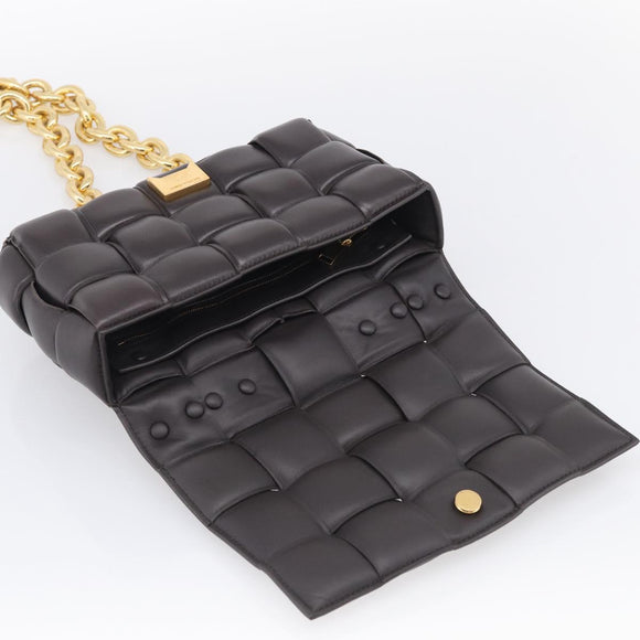 Bottega Veneta MAXI INTRECCIATO Padded Cassette Leather Dark Brown Auth 211776M
