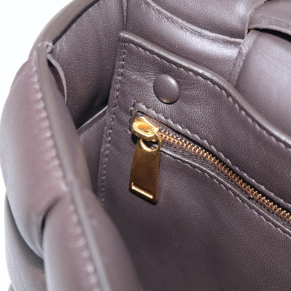 Bottega Veneta MAXI INTRECCIATO Padded Cassette Leather Dark Brown Auth 211776M