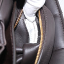 Bottega Veneta MAXI INTRECCIATO Padded Cassette Leather Dark Brown Auth 211776M-23