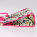 GUCCI Flora Hand Bag Canvas 2way Beige Gold 550141 Auth 211784V-5