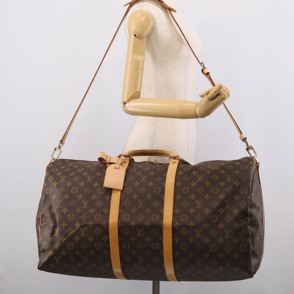 LOUIS VUITTON Monogram Keepall Bandouliere 60 Boston Bag M41412 LV Auth 211801V