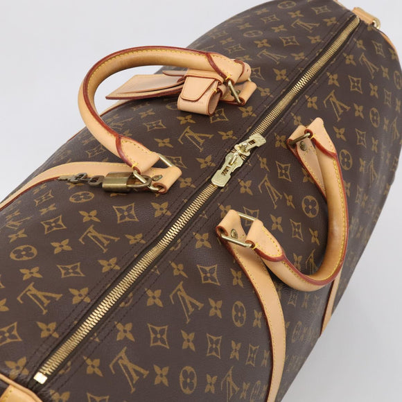 LOUIS VUITTON Monogram Keepall Bandouliere 60 Boston Bag M41412 LV Auth 211801V