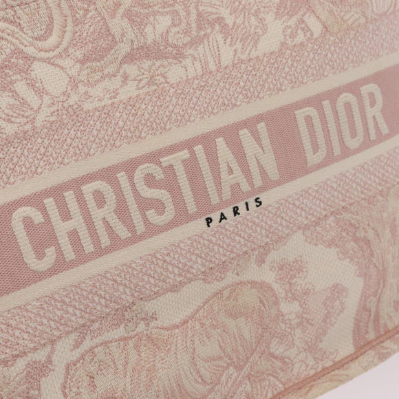 Christian Dior Book Tote Bag Canvas Pink Auth 211809V