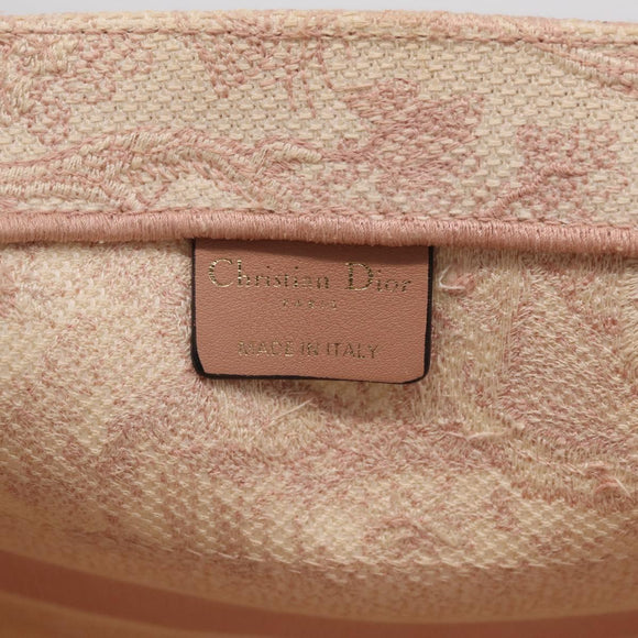 Christian Dior Book Tote Bag Canvas Pink Auth 211809V