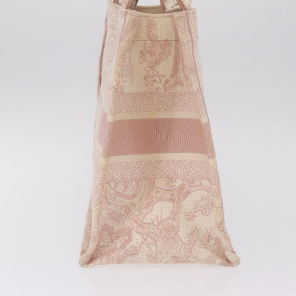 Christian Dior Book Tote Bag Canvas Pink Auth 211809V