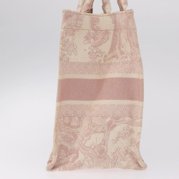 Christian Dior Book Tote Bag Canvas Pink Auth 211809V