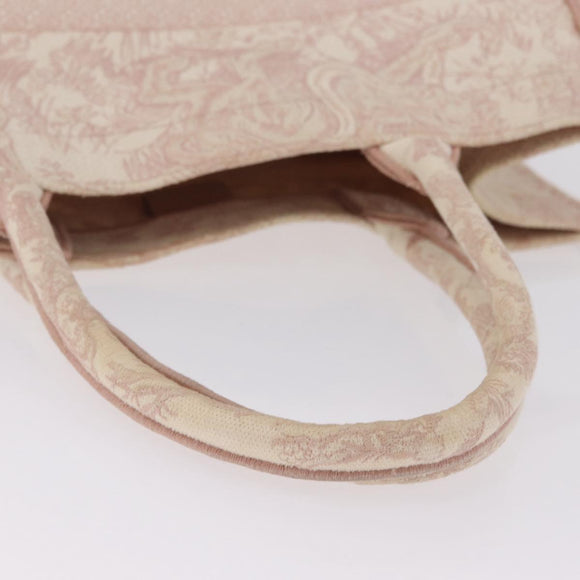 Christian Dior Book Tote Bag Canvas Pink Auth 211809V