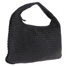 Bottega Veneta INTRECCIATO Hobo Bag Leather outlet Black 115654 Auth 211810M-1
