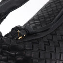 Bottega Veneta INTRECCIATO Hobo Bag Leather outlet Black 115654 Auth 211810M-14