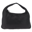 Bottega Veneta INTRECCIATO Hobo Bag Leather outlet Black 115654 Auth 211810M-2