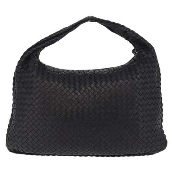 Bottega Veneta INTRECCIATO Hobo Bag Leather outlet Black 115654 Auth 211810M