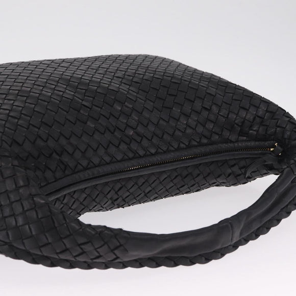 Bottega Veneta INTRECCIATO Hobo Bag Leather outlet Black 115654 Auth 211810M