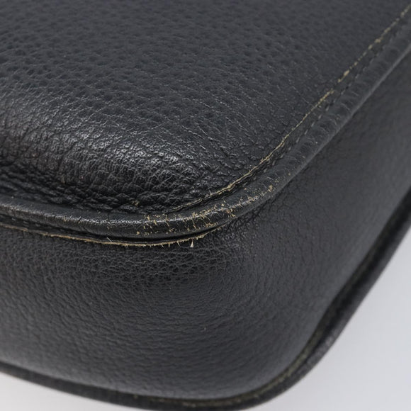 HERMES Evelyn 1GM Shoulder Bag Togo Black Silver Auth 211819M