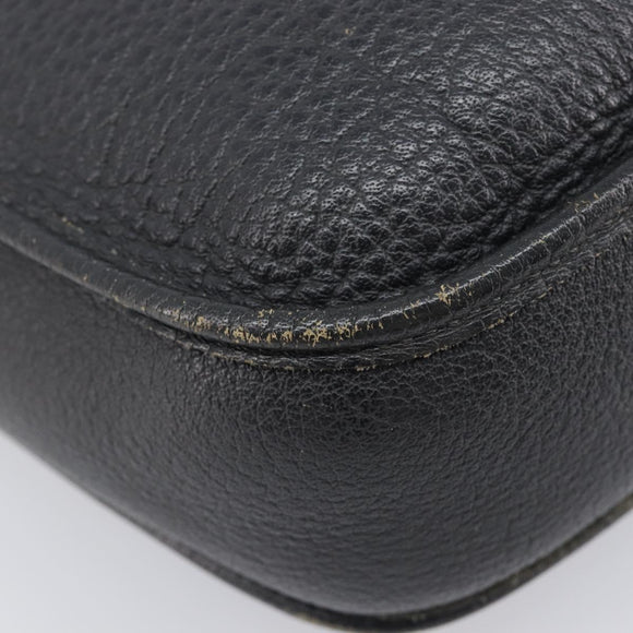 HERMES Evelyn 1GM Shoulder Bag Togo Black Silver Auth 211819M