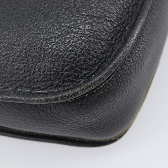 HERMES Evelyn 1GM Shoulder Bag Togo Black Silver Auth 211819M