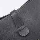 HERMES Evelyn 1GM Shoulder Bag Togo Black Silver Auth 211819M-16