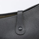 HERMES Evelyn 1GM Shoulder Bag Togo Black Silver Auth 211819M-17