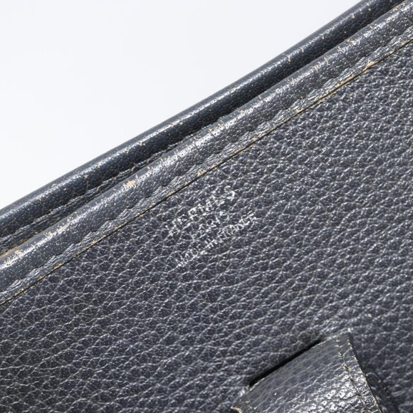 HERMES Evelyn 1GM Shoulder Bag Togo Black Silver Auth 211819M