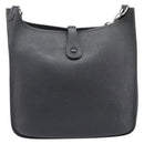 HERMES Evelyn 1GM Shoulder Bag Togo Black Silver Auth 211819M-3