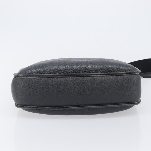HERMES Evelyn 1GM Shoulder Bag Togo Black Silver Auth 211819M
