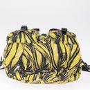 PRADA Banana Pattern Backpack Nylon Black Silver Auth 211821V-14
