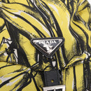PRADA Banana Pattern Backpack Nylon Black Silver Auth 211821V-19