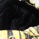 PRADA Banana Pattern Backpack Nylon Black Silver Auth 211821V-27