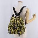 PRADA Banana Pattern Backpack Nylon Black Silver Auth 211821V-34