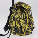 PRADA Banana Pattern Backpack Nylon Black Silver Auth 211821V-5