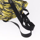 PRADA Banana Pattern Backpack Nylon Black Silver Auth 211821V-9