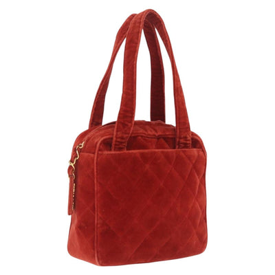 CHANEL Matelasse Hand Bag Leather Red Gold CC Auth 211822A