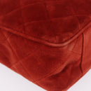 CHANEL Matelasse Hand Bag Leather Red Gold CC Auth 211822A-11