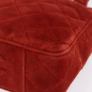 CHANEL Matelasse Hand Bag Leather Red Gold CC Auth 211822A-12